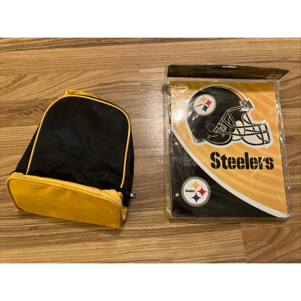 Pittsburgh Steelers Insulated  Lunch Box & Folder, Pencil Set School‎ Supply